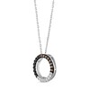 Thumbnail Image 2 of 0.23 CT. T.W. Black, White and Champagne Diamond Circle Pendant in Sterling Silver