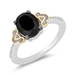Disney Treasures The Lion King Oval Onyx and Diamond Accent Ring in Sterling Silver and 10K Gold
