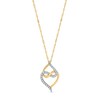 Thumbnail Image 1 of 0.18 CT. T.W. Diamond Interlocking Double Heart Pendant in Sterling Silver with 14K Gold Plate