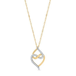 0.18 CT. T.W. Diamond Interlocking Double Heart Pendant in Sterling Silver with 14K Gold Plate