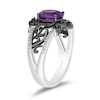 Thumbnail Image 2 of Disney Treasures The Nightmare Before Christmas Oval Amethyst and 0.085 CT. T.W. Diamond Ring in Black Sterling Silver