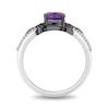 Thumbnail Image 3 of Disney Treasures The Nightmare Before Christmas Oval Amethyst and 0.085 CT. T.W. Diamond Ring in Black Sterling Silver