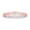 Thumbnail Image 1 of 0.23 CT. T.W. Diamond Sideways Heart Link Bracelet in 10K Rose Gold
