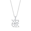 Thumbnail Image 1 of 0.085 CT. T.W. Diamond "XOXO" Stacked Pendant in Sterling Silver