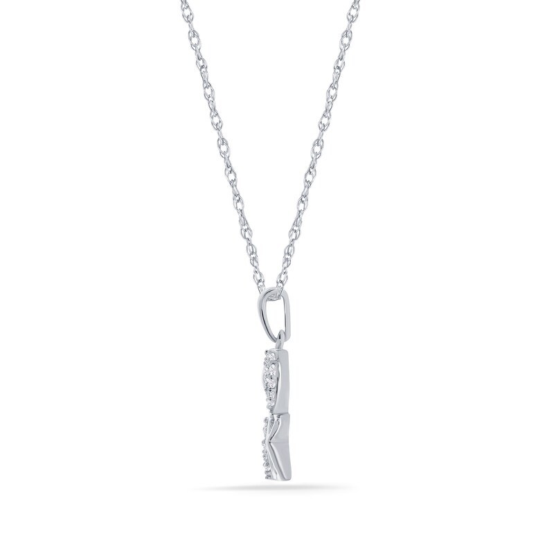 0.085 CT. T.W. Diamond "XOXO" Stacked Pendant in Sterling Silver