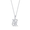 Thumbnail Image 3 of 0.085 CT. T.W. Diamond "XOXO" Stacked Pendant in Sterling Silver