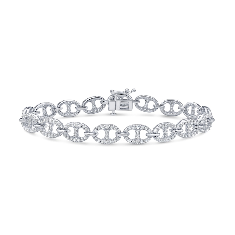 1.95 CT. T.W. Diamond Mariner Link Bracelet in Sterling Silver