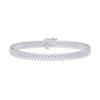Thumbnail Image 1 of 1.95 CT. T.W. Diamond Chevron Triple Row Bracelet in 10K White Gold - 7.5"
