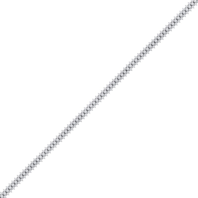 1.95 CT. T.W. Diamond Chevron Triple Row Bracelet in 10K White Gold - 7.5"