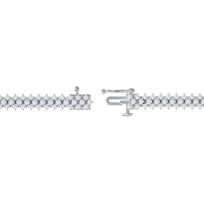 1.95 CT. T.W. Diamond Chevron Triple Row Bracelet in 10K White Gold - 7.5"