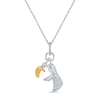 Thumbnail Image 1 of 0.085 CT. T.W. Diamond Mother and Child Double Charm Pendant in Sterling Silver and 14K Two-Tone Gold