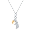 Thumbnail Image 2 of 0.085 CT. T.W. Diamond Mother and Child Double Charm Pendant in Sterling Silver and 14K Two-Tone Gold