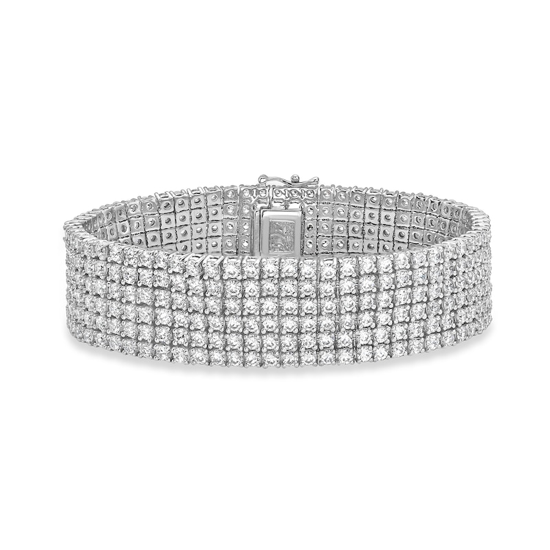 19.95 CT. T.W. Diamond Multi-Row Bracelet in 14K White Gold