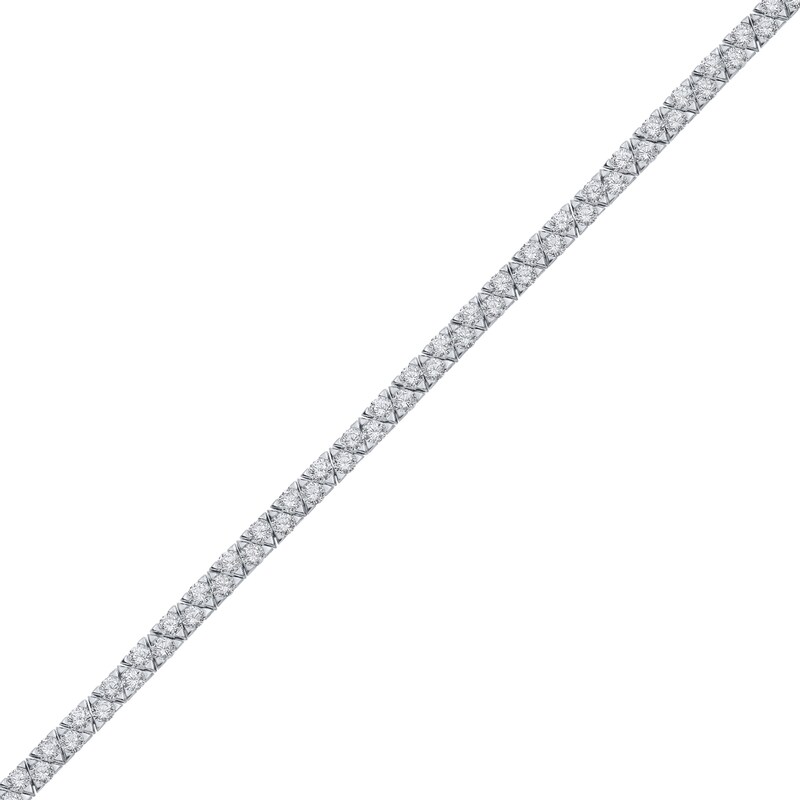 7.95 CT. T.W. Diamond Alternating Triangle Bracelet in 14K White Gold
