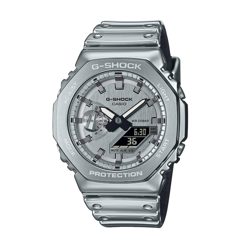 Main Image 1 of Men's Casio G-Shock G-Steel Metallic Analog-Digital Watch with Silver-Tone Dial (Model: GM2100YM-8A)