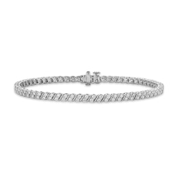 1.95 CT. T.W. Certified Lab-Grown Diamond "S" Link Tennis Bracelet in 10K White Gold (F/VS2) - 7.25"
