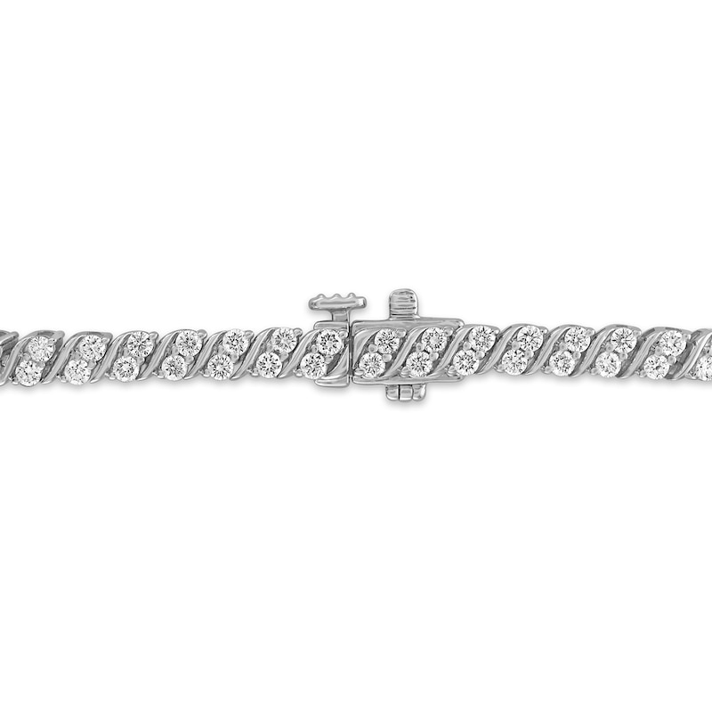 Main Image 3 of 1.95 CT. T.W. Certified Lab-Grown Diamond "S" Link Tennis Bracelet in 10K White Gold (F/VS2) - 7.25"