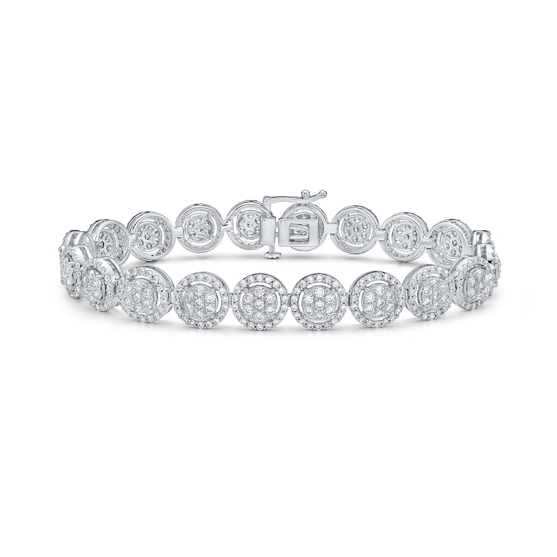 4.95 CT. T.W. Multi-Diamond Frame Bracelet in 10K White Gold
