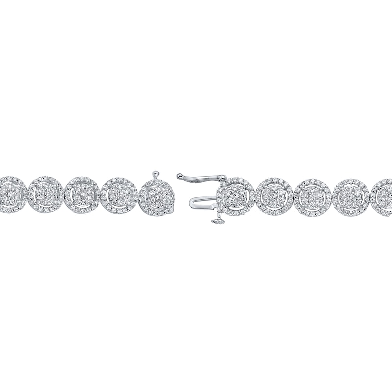 4.95 CT. T.W. Multi-Diamond Frame Bracelet in 10K White Gold