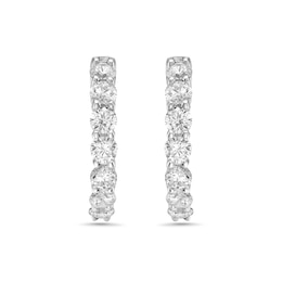 4.95 CT. T.W. Diamond Inside-Out Hoop Earrings in 14K White Gold