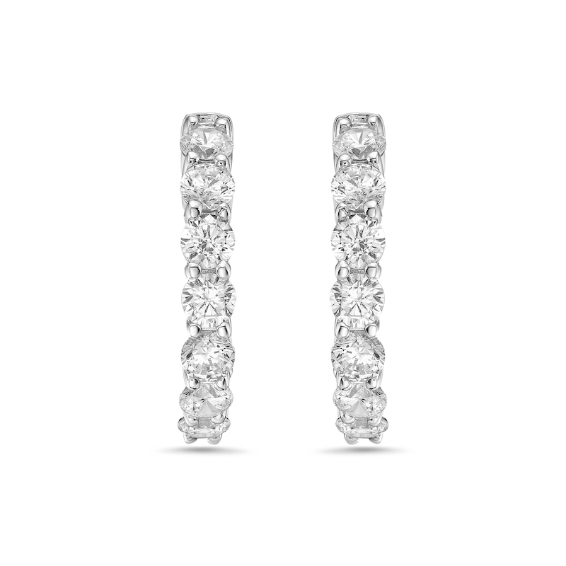 4.95 CT. T.W. Diamond Inside-Out Hoop Earrings in 14K White Gold