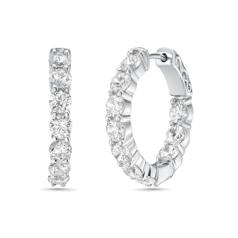 4.95 CT. T.W. Diamond Inside-Out Hoop Earrings in 14K White Gold