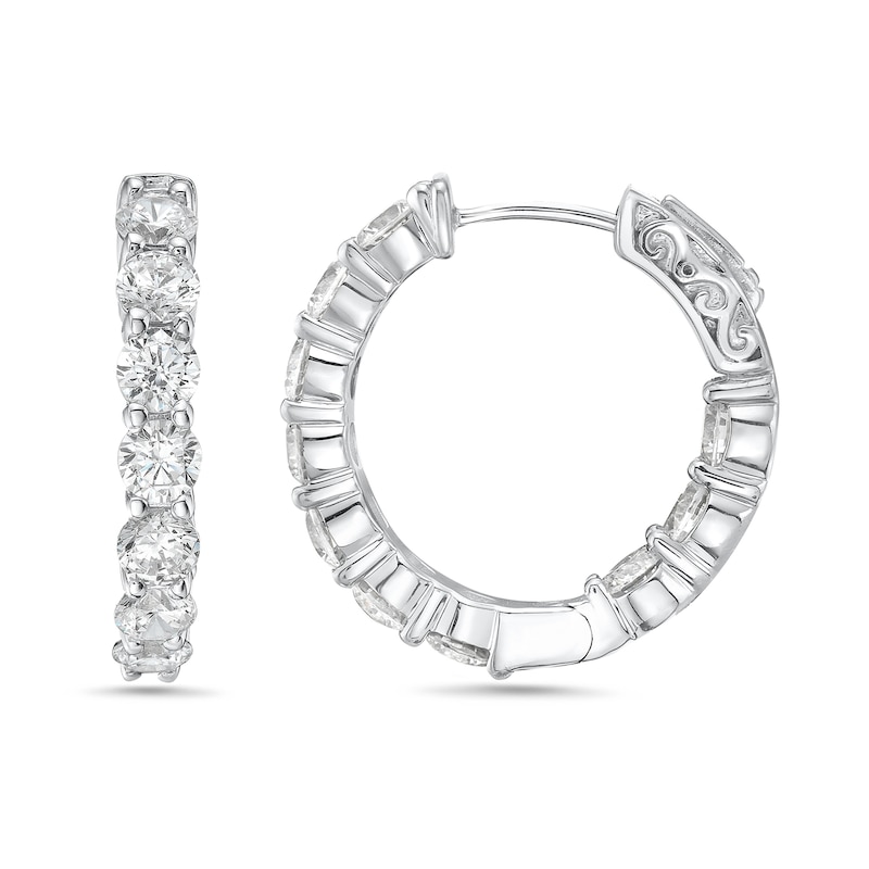 4.95 CT. T.W. Diamond Inside-Out Hoop Earrings in 14K White Gold