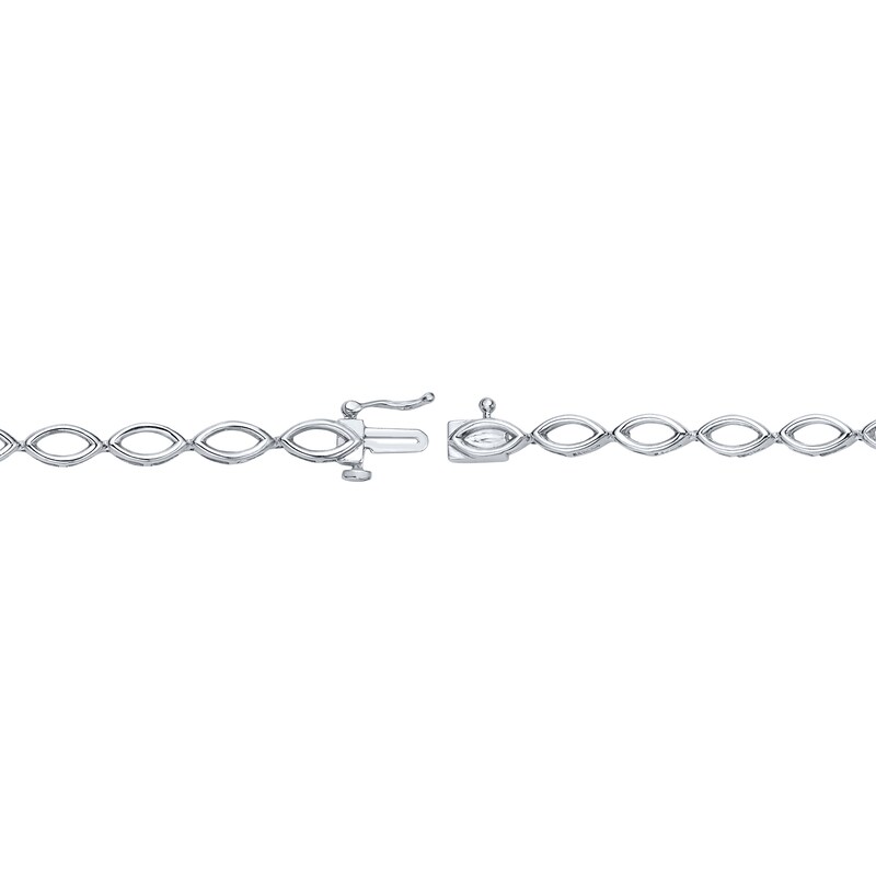 0.95 CT. T.W. Marquise-Cut Certified Lab-Grown Diamond Frame Link Bracelet in 14K White Gold (F/VS2)