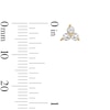 Thumbnail Image 2 of Child’s Cubic Zirconia Three Stone Stud Earrings in Solid 14K Gold