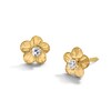Thumbnail Image 1 of Child’s Cubic Zirconia Flower Stud Earrings in Solid 14K Gold