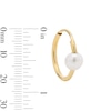 Thumbnail Image 2 of Child’s 3.5-4.0mm Freshwater Cultured Pearl Endless Hoop Earrings in Hollow 14K Gold