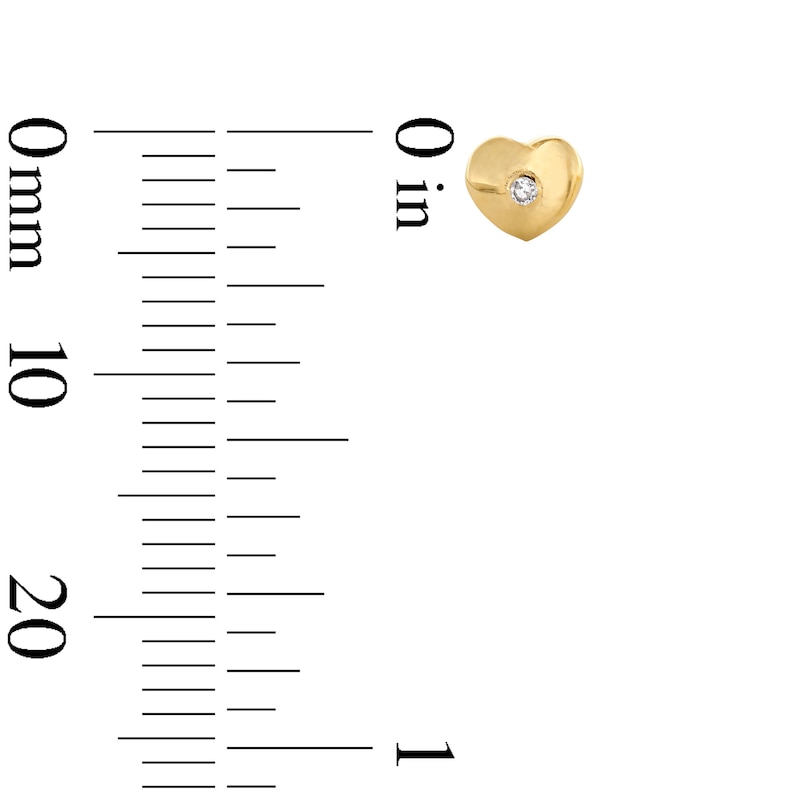 Main Image 2 of Child’s Diamond Accent Heart Stud Earrings in Solid 14K Gold