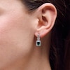 Thumbnail Image 2 of Emerald-Cut Lab-Created Emerald and White Lab-Created Sapphire “Y” Necklace and Drop Earrings Set in Sterling Silver