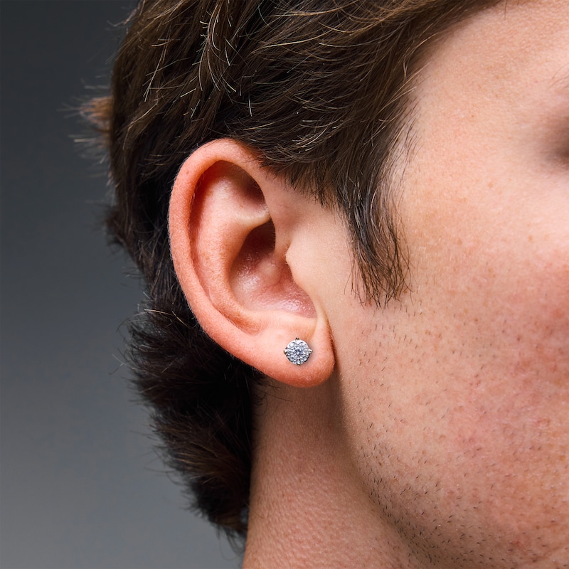 0.25 CT. T.W. Certified Lab-Grown Diamond Frame Stud Earrings in 10K Gold (F/SI2)