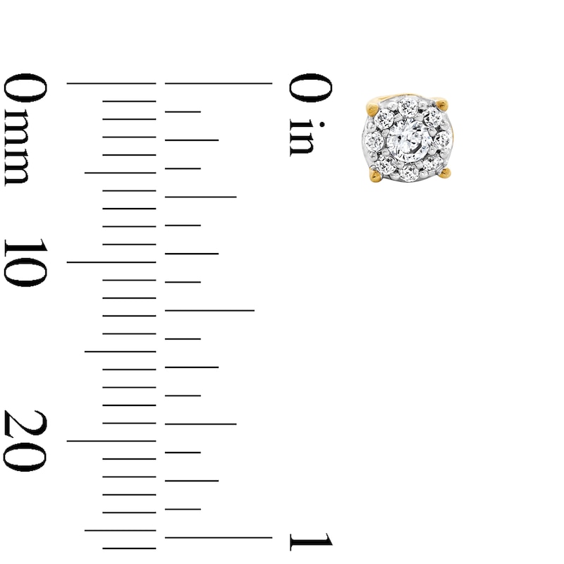 Main Image 2 of 0.25 CT. T.W. Certified Lab-Grown Diamond Frame Stud Earrings in 10K Gold (F/SI2)