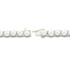 Thumbnail Image 4 of 5.5-6.0mm Button Freshwater Cultured Pearl and 0.45 CT. T.W. Diamond Tennis Bracelet in 10K Gold - 7.25"