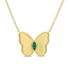 Thumbnail Image 1 of Marquise-Cut Lab-Created Emerald Butterfly Necklace in Sterling Silver with 18K Gold Plate - 17"