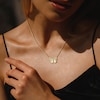 Thumbnail Image 2 of Marquise-Cut Lab-Created Emerald Butterfly Necklace in Sterling Silver with 18K Gold Plate - 17"