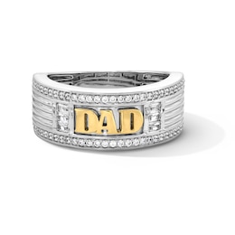 0.50 CT. T.W. Certified Lab-Grown Diamond “DAD” Band in Sterling Silver and 14K Gold Plate (F/SI2)