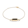 Thumbnail Image 2 of Limor Mindful Jewellery Guidestones Elongated Hexagon Onyx Sideways Solitaire Bracelet in 10K Gold - 8”