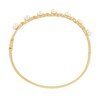 Thumbnail Image 2 of 5.5-6.0mm Button Freshwater Cultured Pearl and 0.23 CT. T.W. Diamond “XO” Bangle in 10K Gold