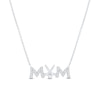 Thumbnail Image 1 of White Lab-Created Sapphire “MOM” Hockey Necklace in Sterling Silver - 17”