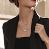 Thumbnail Image 2 of Marquise-Cut Blue Lab-Created Sapphire Butterfly Necklace in Sterling Silver - 17"