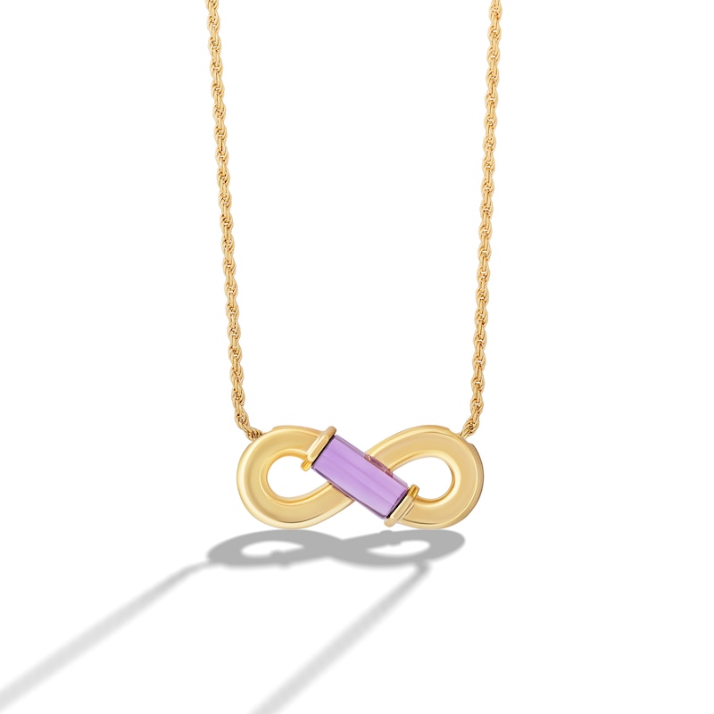 Main Image 1 of Limor Mindful Jewellery Guidestones Rectangle White Quartz Infinity Necklace in Sterling Silver with 24K Gold Plate