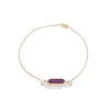 Thumbnail Image 1 of Limor Mindful Jewellery Guidestones Elongated Hexagon Amethyst Sideways Solitaire Bracelet in 10K Gold - 8”