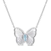 Thumbnail Image 1 of Marquise-Cut Sky Blue Topaz Butterfly Necklace in Sterling Silver - 17"