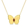 Thumbnail Image 1 of Marquise-Cut Garnet Butterfly Necklace in Sterling Silver with 18K Gold Plate - 17"
