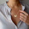 Thumbnail Image 2 of Marquise-Cut Garnet Butterfly Necklace in Sterling Silver with 18K Gold Plate - 17"