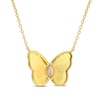 Thumbnail Image 1 of Marquise-Shaped Opal Butterfly Necklace in Sterling Silver with 18K Gold Plate - 17"