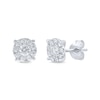 Thumbnail Image 2 of 0.95 CT. T.W. Diamond Frame Stud Earrings in 10K White Gold